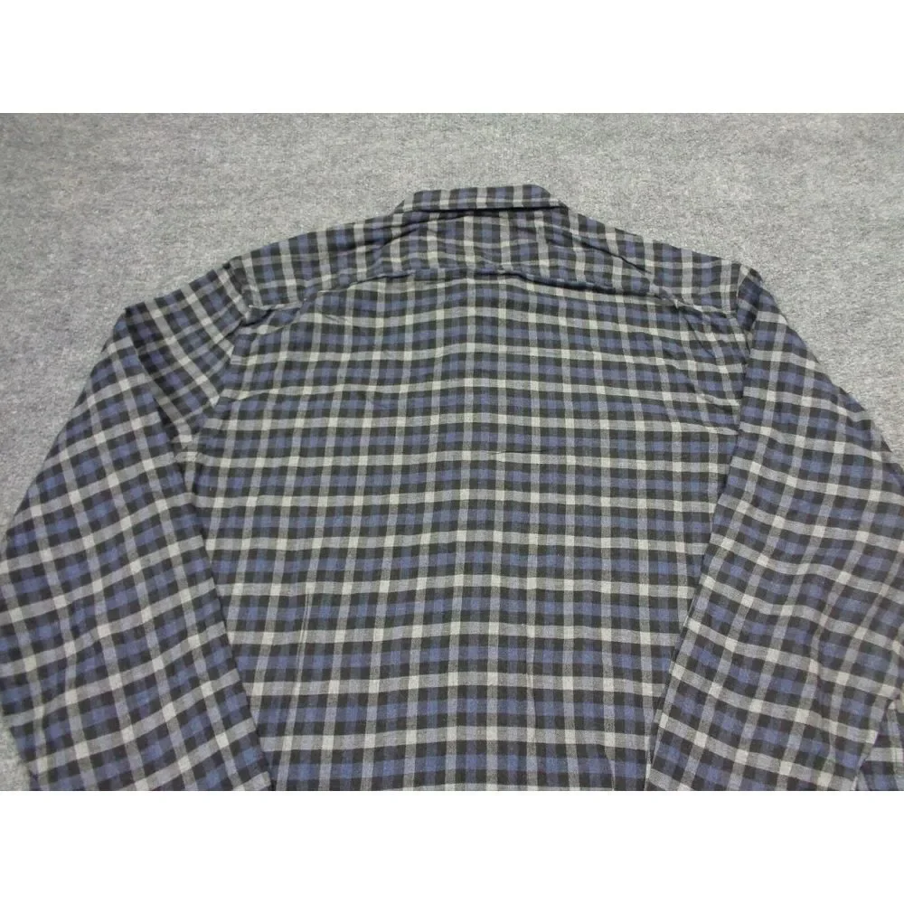 Faherty Flannel‎ Shirt Mens XL Blue Gray Plaid Long Sleeve The Movement 365